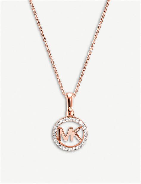 michael kors rose gold diamond necklace|michael kors rose gold satchel.